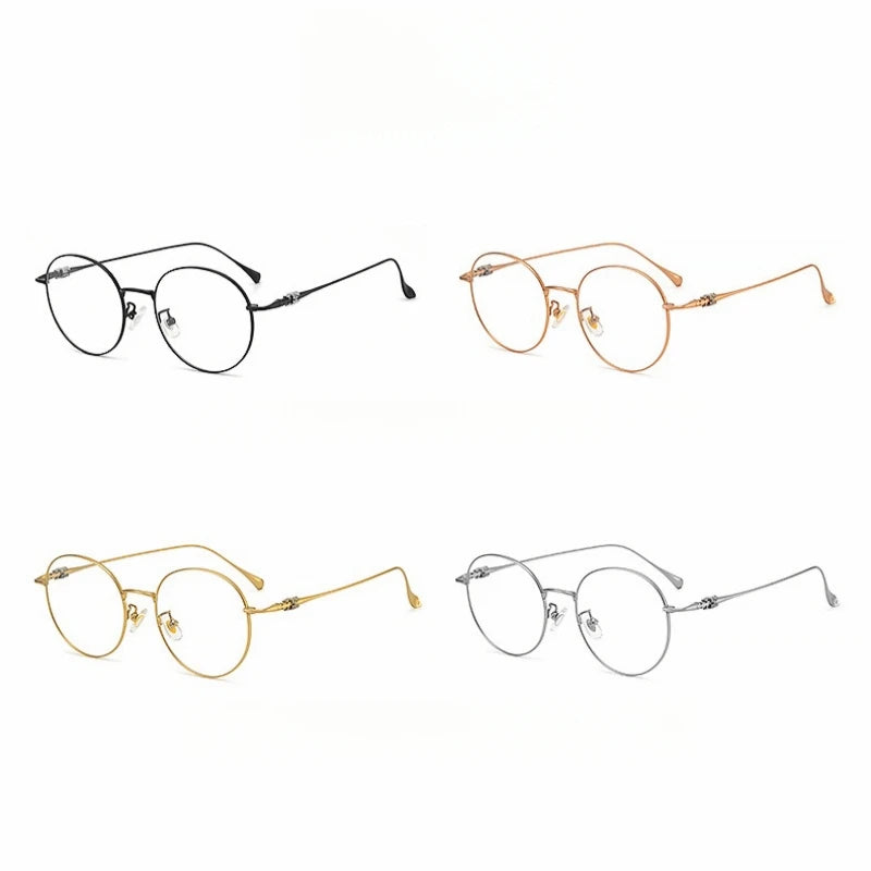 Yimaruili Full Rim Small Round Titanium Alloy Eyeglasses 115112 Full Rim Yimaruili Eyeglasses   