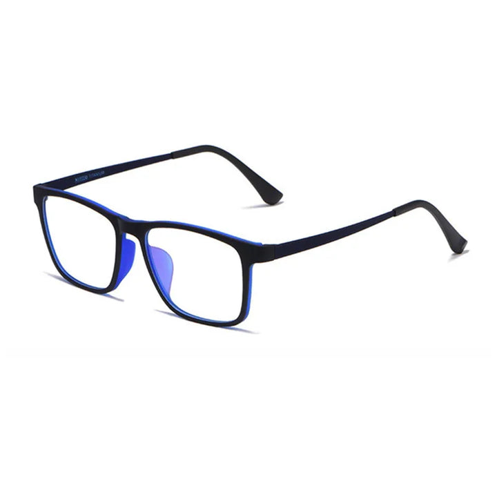 Kocolior Unisex Full Rim Large Square Titanium Alloy Eyeglasses 3068 Full Rim Kocolior Blue China 