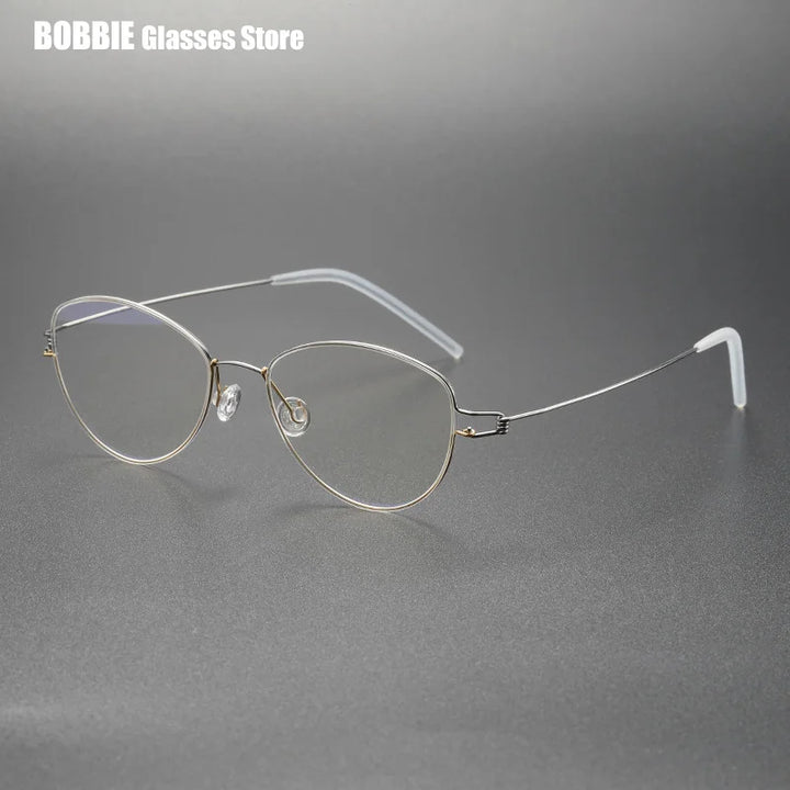 Bobbie Women's Full Rim Oval Cat Eye Titanium Eyeglasses 405017