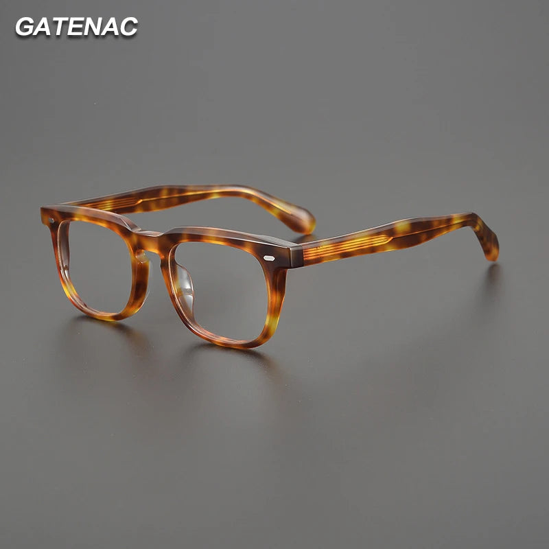 Gatenac Unisex Full Rim Square Acetate Eyeglasses G1517 Full Rim Gatenac   