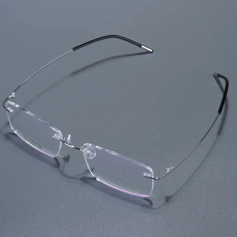 Bclear Rimless 335417 Unisex Screwless Titanium Square Frames FuzWeb