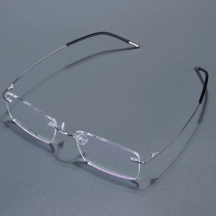 Bclear Rimless 335417 Unisex Screwless Titanium Square Frames FuzWeb