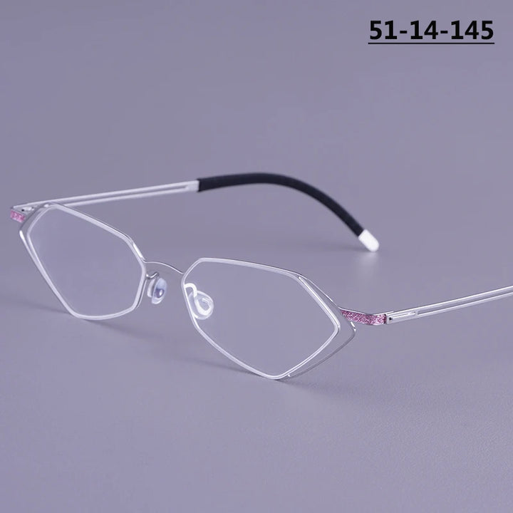 Bobbie Unisex Full Rim Geometric Titanium Eyeglasses V339