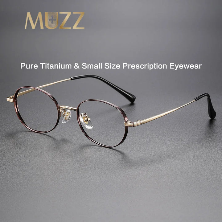 Muzz Unisex Full Rim Oval Square Titanium Acetate Eyeglasses 45015