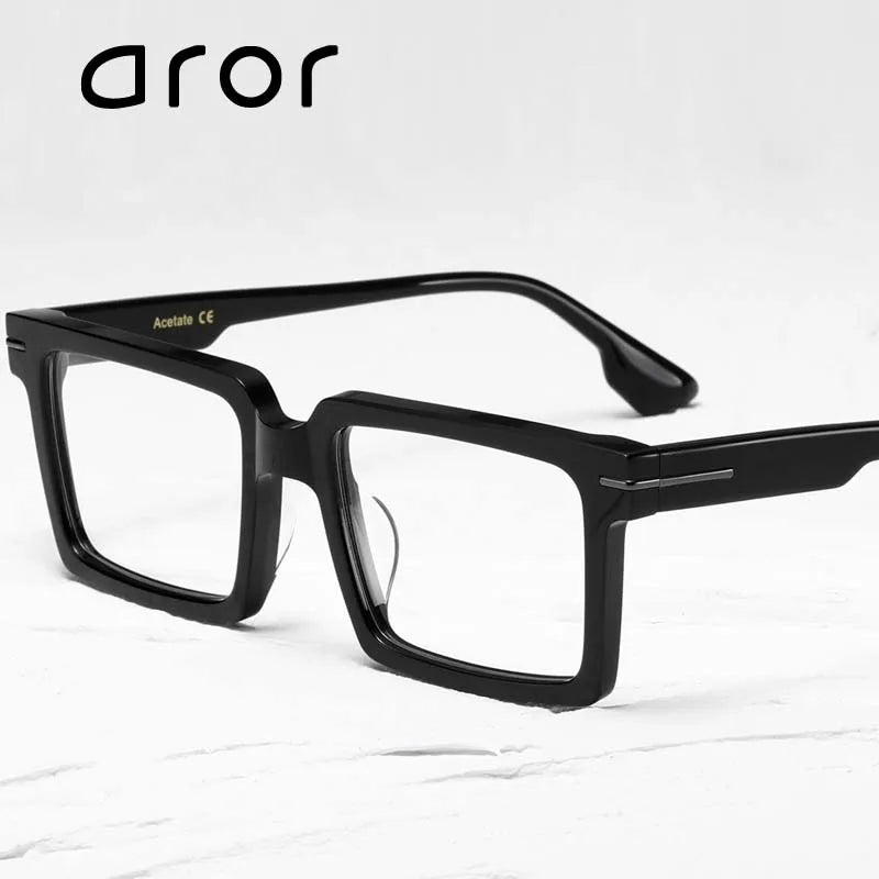 Aror Unisex Full Rim Square Acetate Eyeglasses 49528 Full Rim Aror