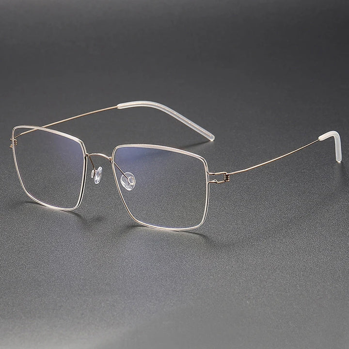 Black Mask Women's Full Rim Square Screwless Titanium Eyeglasses 54135