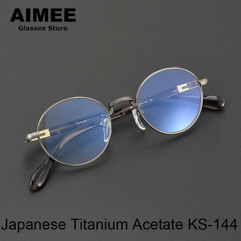 Aimee Unisex Full Rim Oval Round Titanium Acetate Eyeglasses 11144 Full Rim Aimee   