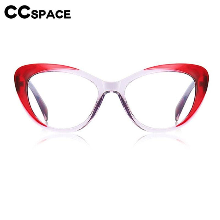 CCSpace Women's Full Rim Square Cat Eye Tr 90 Titanium Eyeglasses 56757 Full Rim CCspace   