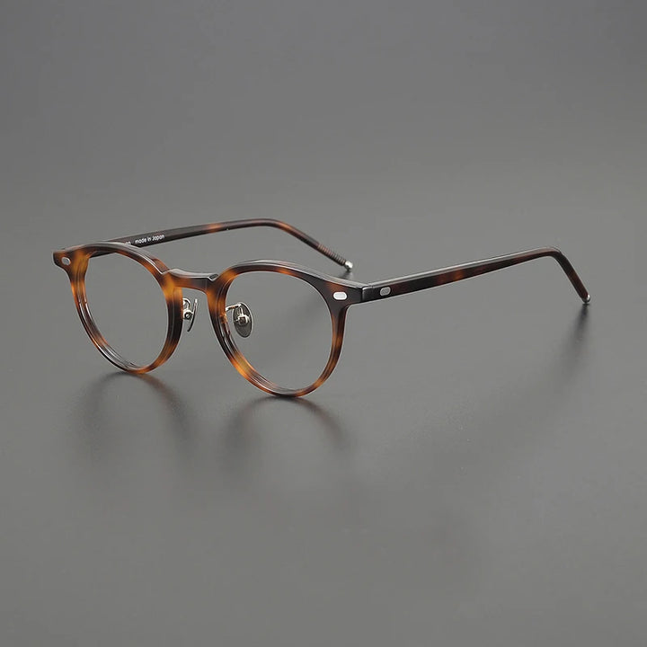 Black Mask Unisex Full Rim Round Acetate Eyeglasses 195493