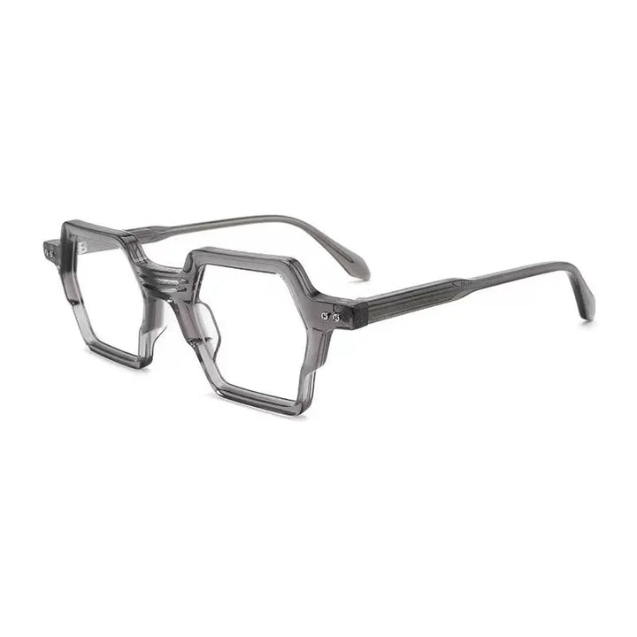 Hewei Unisex Full Rim Square Thick Acetate Eyeglasses 2281 Full Rim Hewei gray  