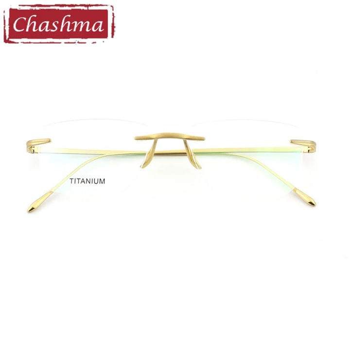 Chashma Ottica Men's Rimless Square 5g Titanium Eyeglasses 6001 Rimless Chashma Ottica   