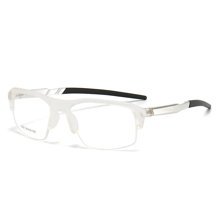 Yimaruili Unisex Semi Rim Square Aluminum Tr 90 Sport Eyeglasses 58578