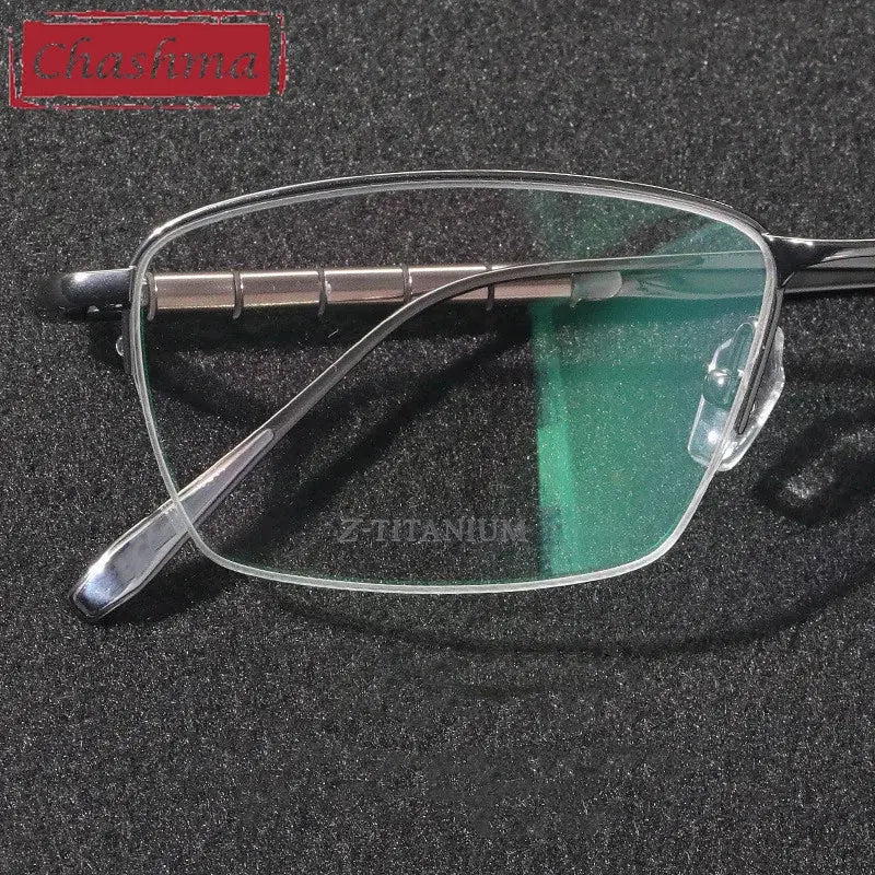 Chashma Ottica Men's Semi Rim Square Titanium Eyeglasses 417018.