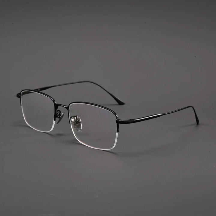 Muzz Unisex Semi Rim Square IP Titanium Eyeglasses 1907 Semi Rim Muzz black  