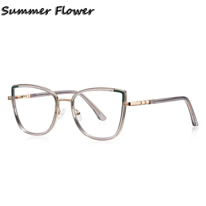 Summer Flower Women's Full Rim Cat Eye TR 90 Alloy Eyeglasses 613131