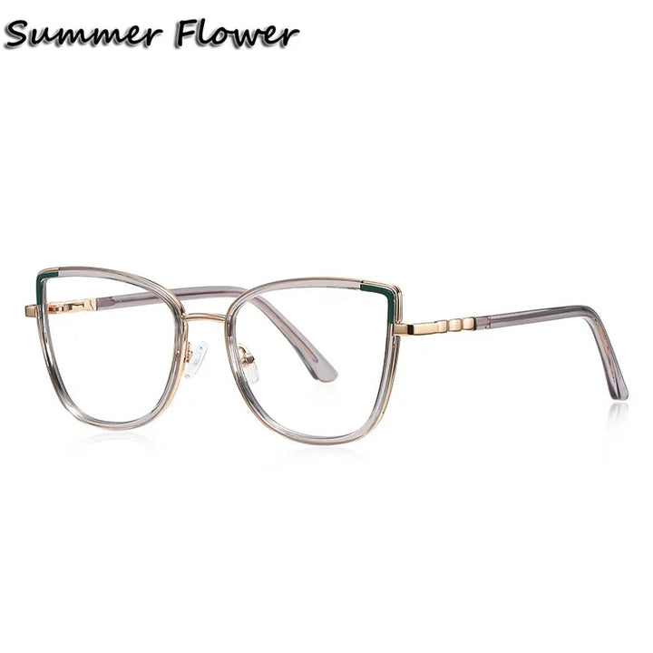 Summer Flower Women's Full Rim Cat Eye TR 90 Alloy Eyeglasses 613131