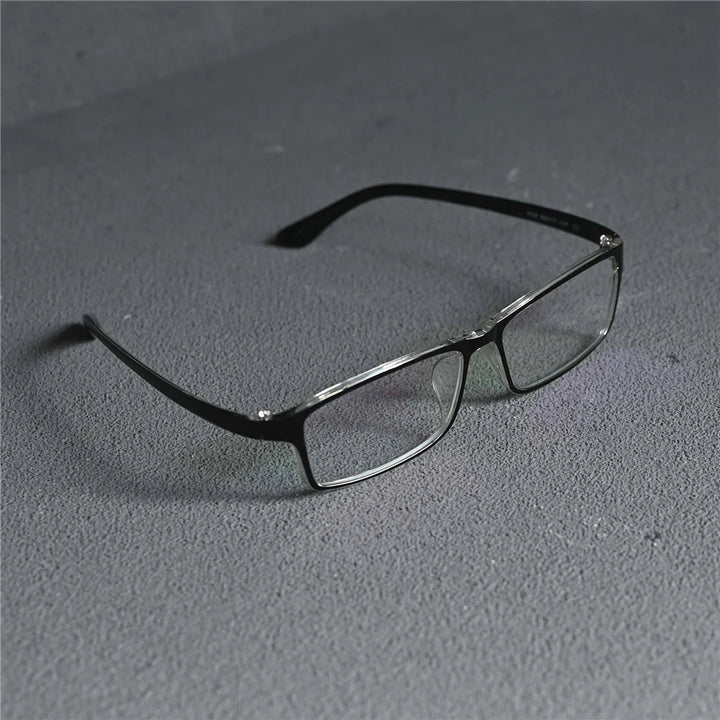 Cubojue Men's Full Rim Big Square Tr 90 Titanium Reading Glasses 71609 Reading Glasses Cubojue black clear +225