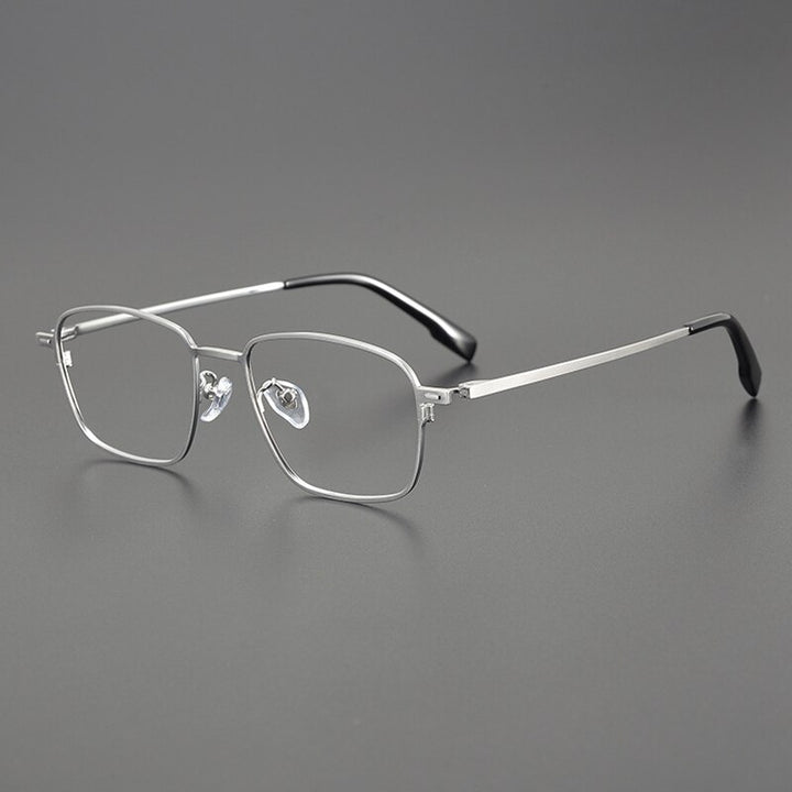 Gatenac Unisex Full Rim Square Titanium Eyeglasses Gxyj1117 Full Rim Gatenac Silver  