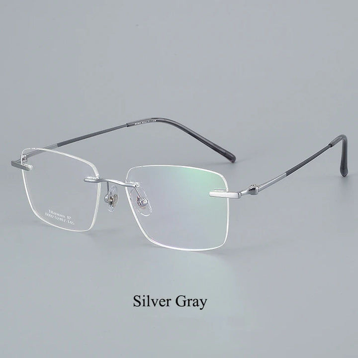 Bclear Women's Rimless Polygon Square Titanium Eyeglasses 60924