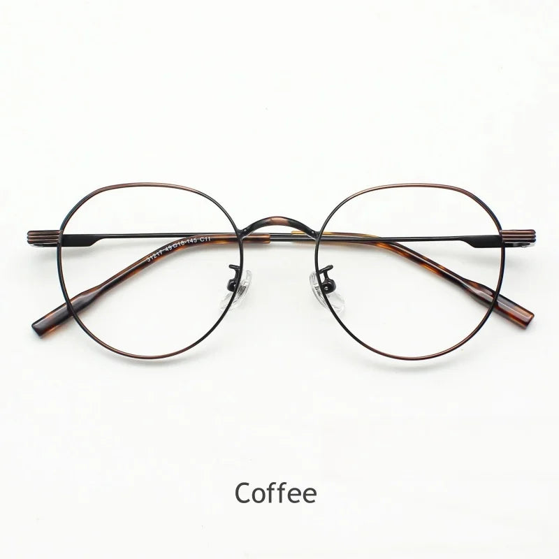 KatKani Women's Full Rim Oval Alloy Eyeglasses 31217 Full Rim KatKani Eyeglasses Coffee  