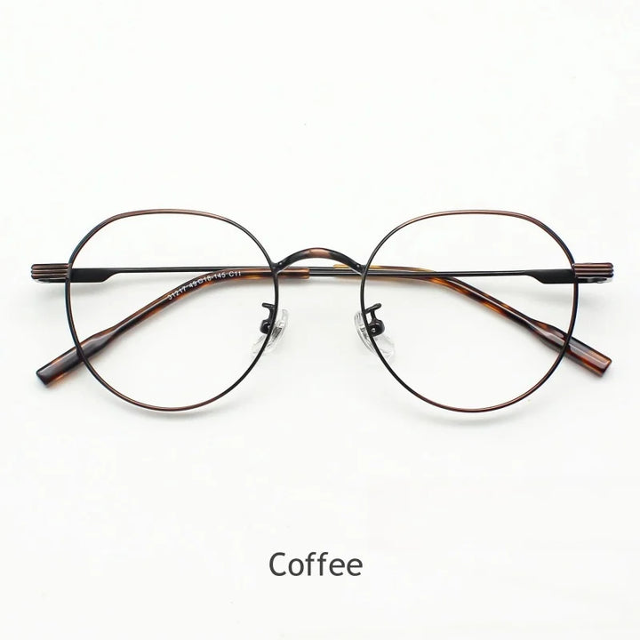 KatKani Women's Full Rim Oval Alloy Eyeglasses 31217 Full Rim KatKani Eyeglasses Coffee  