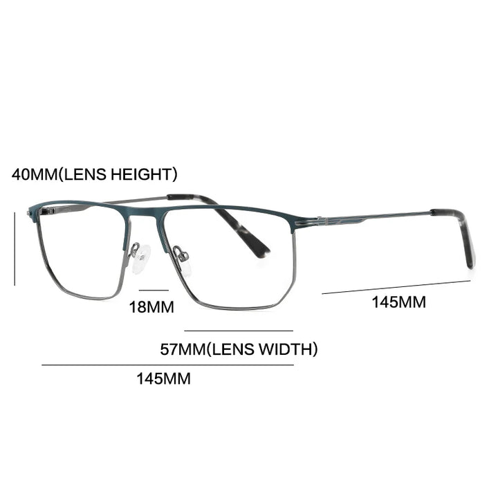 Gatenac Unisex Full Rim Square Brow Line Alloy Eyeglasses Gxyj1503 Full Rim Gatenac   