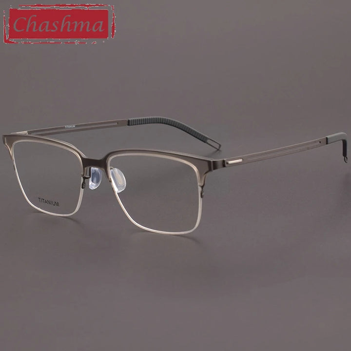 Chashma Women's Full Rim Square Titanium Acetate Eyeglasses 8202 Full Rim Chashma Gray  