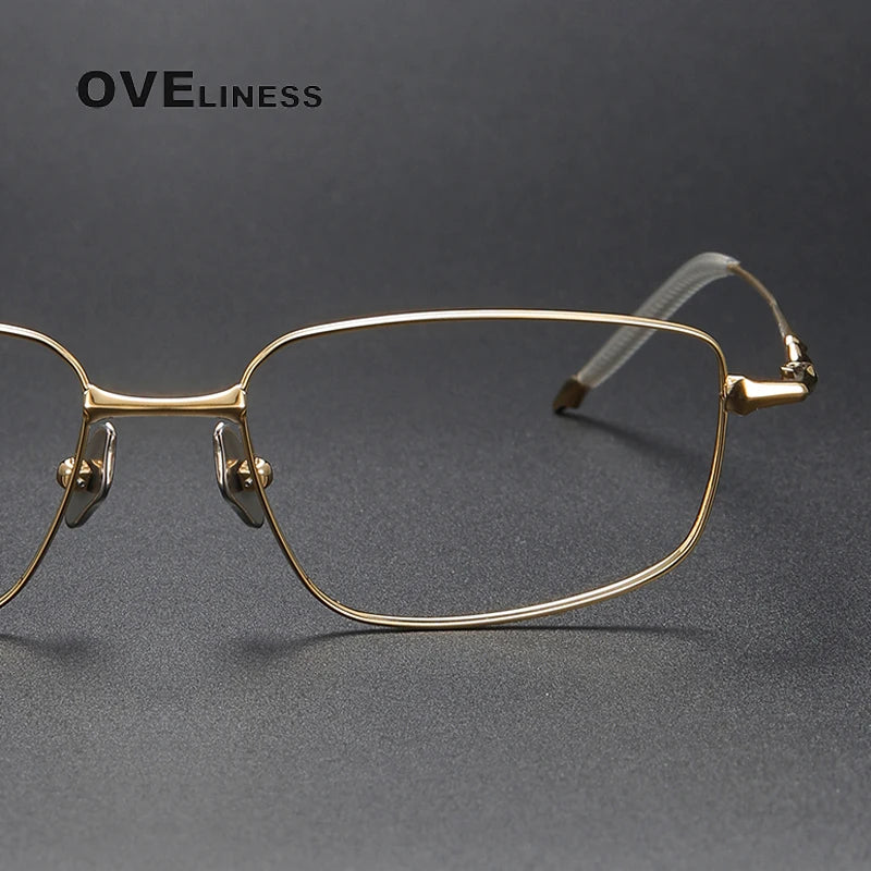 Oveliness Unisex Full Rim Rectangle Titanium Eyeglasses O1855 Full Rim Oveliness   