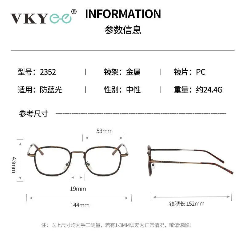 Vicky Unisex Full Rim Square Acetate Titanium Reading Glasses 10144