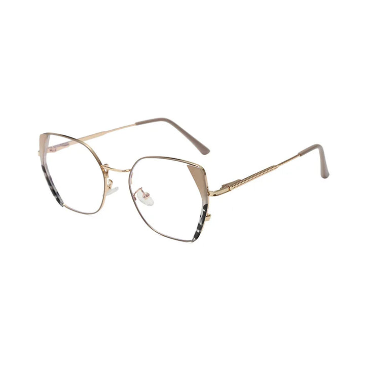Zirosat Women's Full Rim Square Cat Eye Alloy Eyeglasses 30311