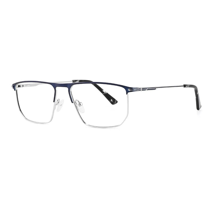 Gatenac Unisex Full Rim Square Brow Line Alloy Eyeglasses Gxyj1503 Full Rim Gatenac Blue  