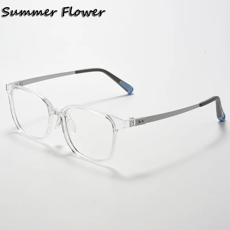 Summer Flower Unisex Youth's Full Rim Square Tr 90 Titanium Eyeglasses 696010