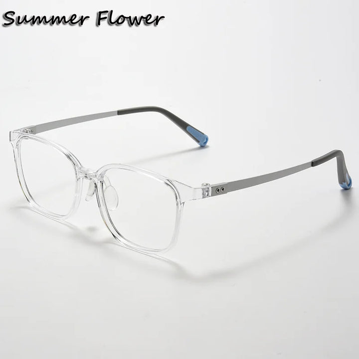 Summer Flower Unisex Youth's Full Rim Square Tr 90 Titanium Eyeglasses 696010