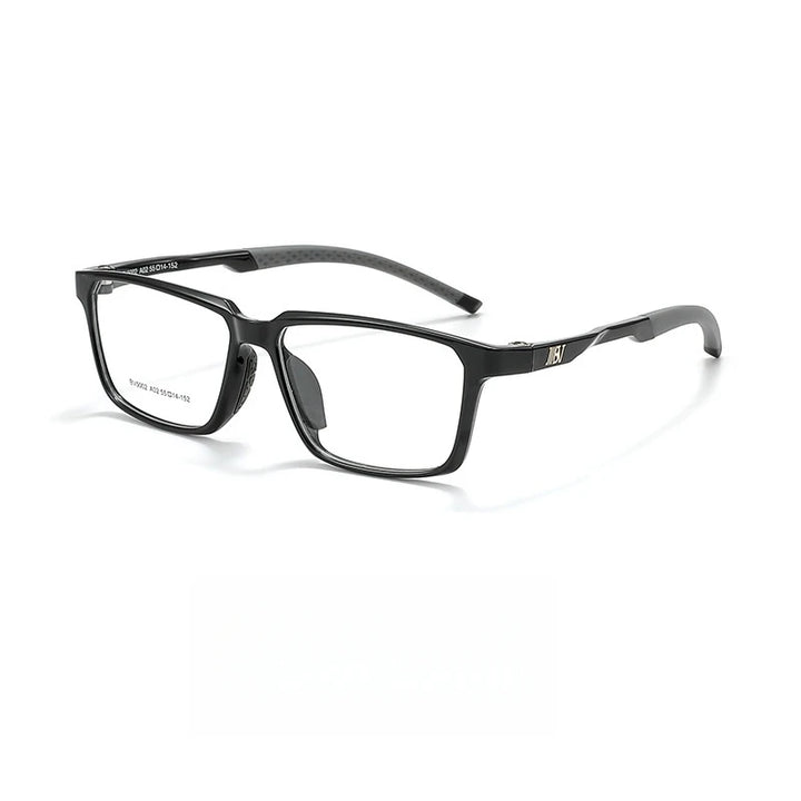 Yimaruili Men's Full Rim Square Polycarbonate Sport Eyeglasses Y5002 Full Rim Yimaruili Eyeglasses Brihgt Black  