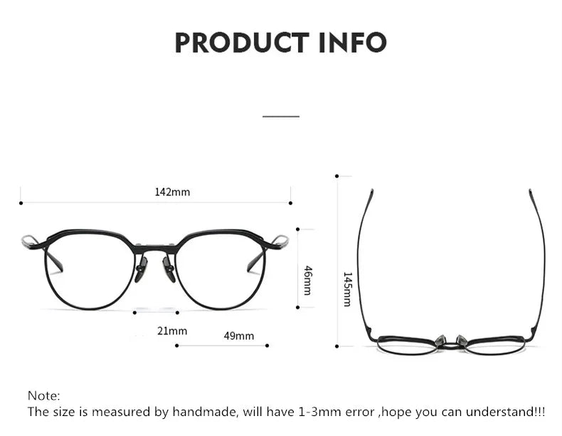 Aimee Unisex Full Rim Round Pure Titanium Eyeglasses STRATUS — view 2 | Aimee at FuzWeb