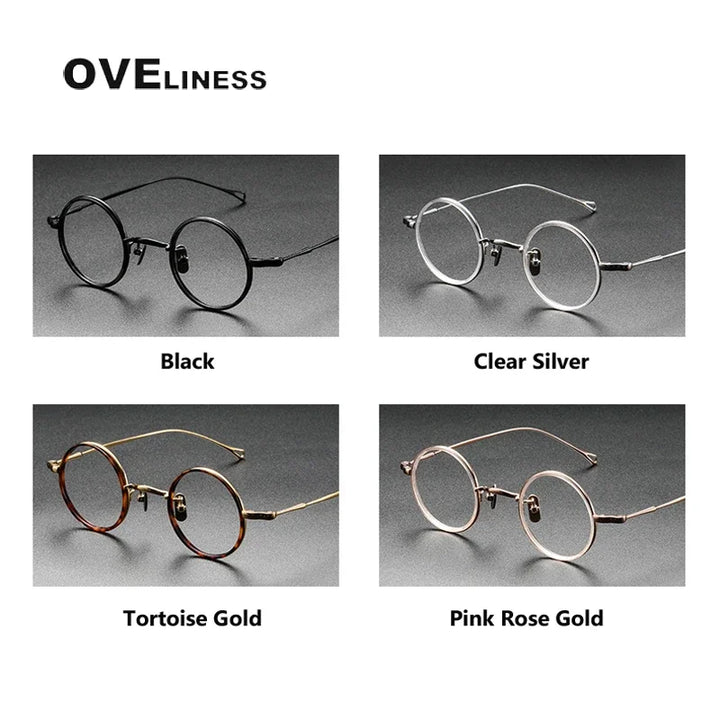 Oveliness Unisex Full Rim Round Titanium Acetate Eyeglasses O2208 Full Rim Oveliness   