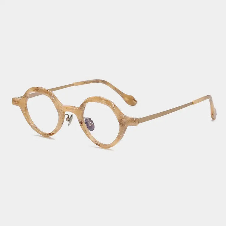 Gatenac Unisex Full Rim Oval Round Acetate Titanium Eyeglasses 896071 FuzWeb