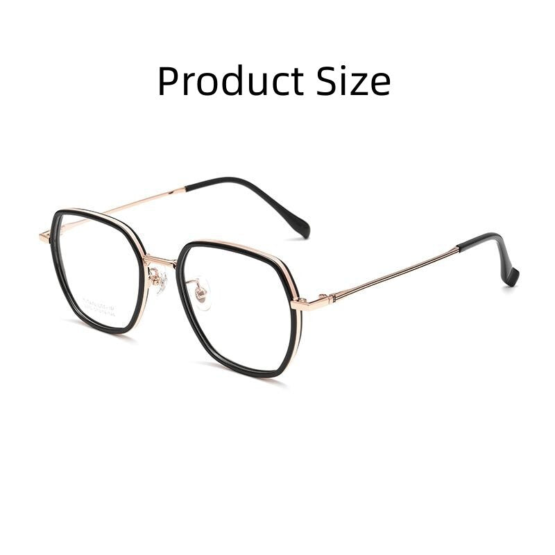 Yimaruili Unisex Full Rim Polygonal TR 90 Titanium Eyeglasses H2230h Full Rim Yimaruili Eyeglasses   