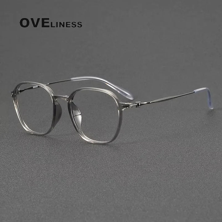Oveliness Women's Full Rim Square Acetate Titanium Eyeglasses 86652