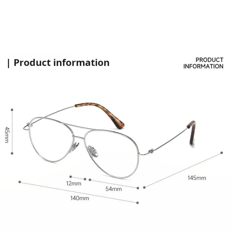 Momoja Unisex Full Rim Oval Double Bridge Titanium Eyeglasses 30918