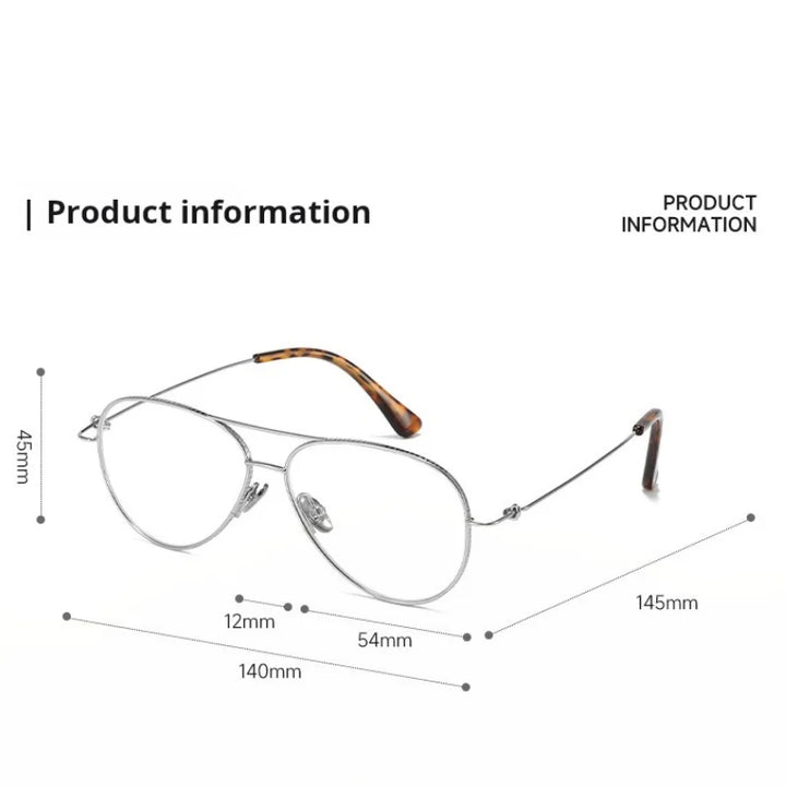 Momoja Unisex Full Rim Oval Double Bridge Titanium Eyeglasses 30918