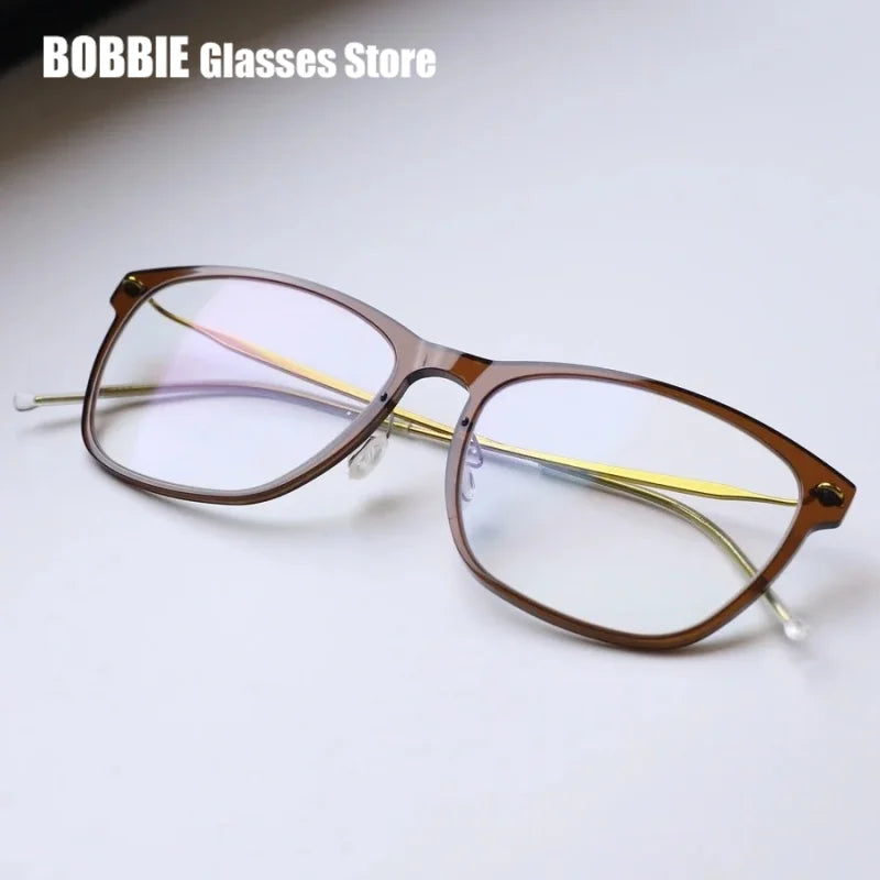 Bobbie Women's Full Rim Square Acetate Titanium Eyeglasses 652579