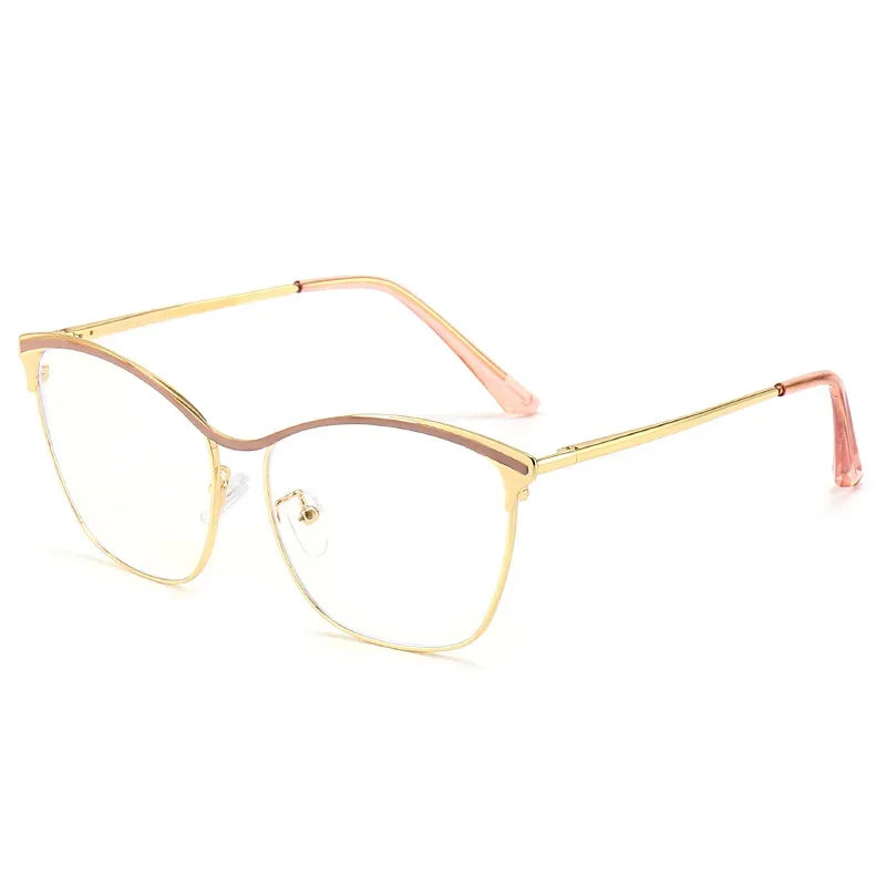 Aror Unisex Full Rim Square Cat Eye Alloy Eyeglasses 49717 Full Rim Aror C2