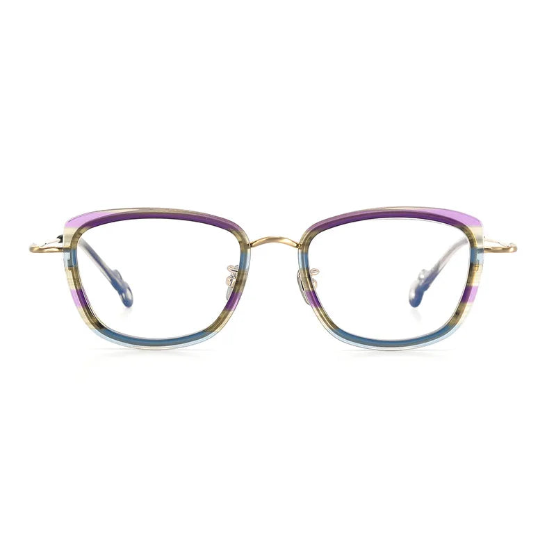 Nobler Unisex Full Rim Square Cat Eye Titanium Acetate Eyeglasses 5965 Full Rim Nobler   