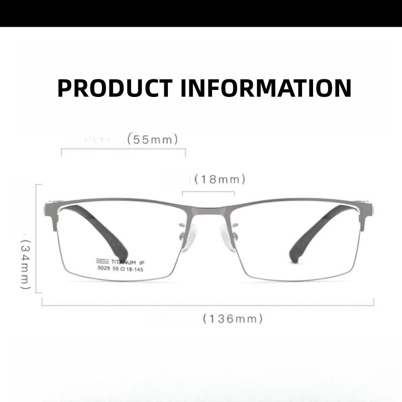 KatKani Men's Full Rim Large Square Tr 90 Titanium Eyeglasses 5029 Full Rim KatKani Eyeglasses   