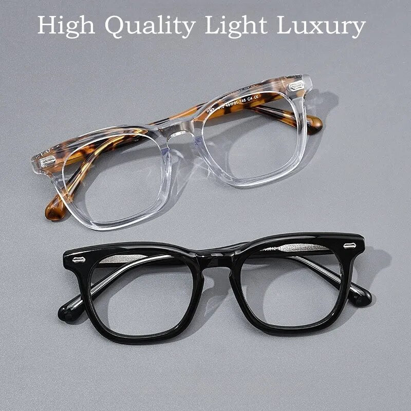 Yimaruili Unisex Full Rim Square Acetate Eyeglasses Kbt98612 Full Rim Yimaruili Eyeglasses   