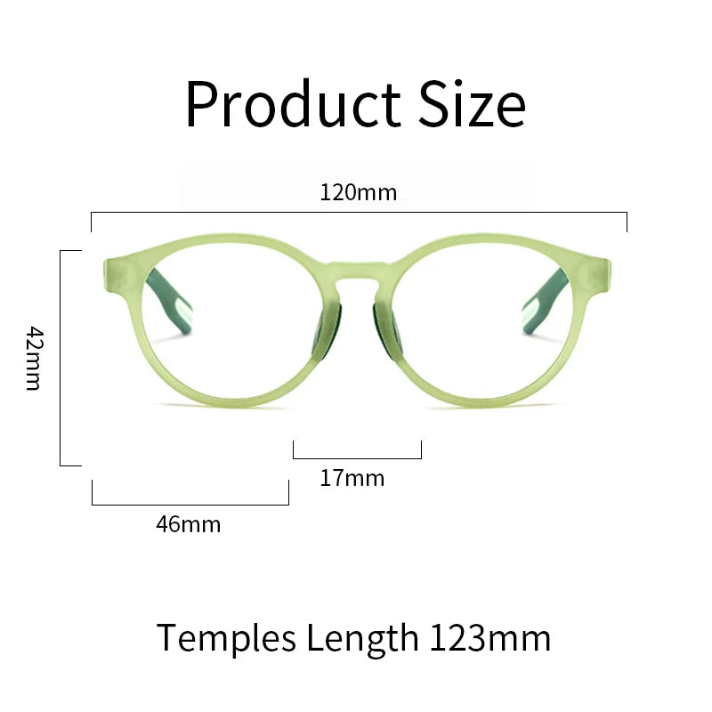 KatKani Unisex Children's Full Rim Round Tr 90 Silicone Eyeglasses J204 Full Rim KatKani Eyeglasses   