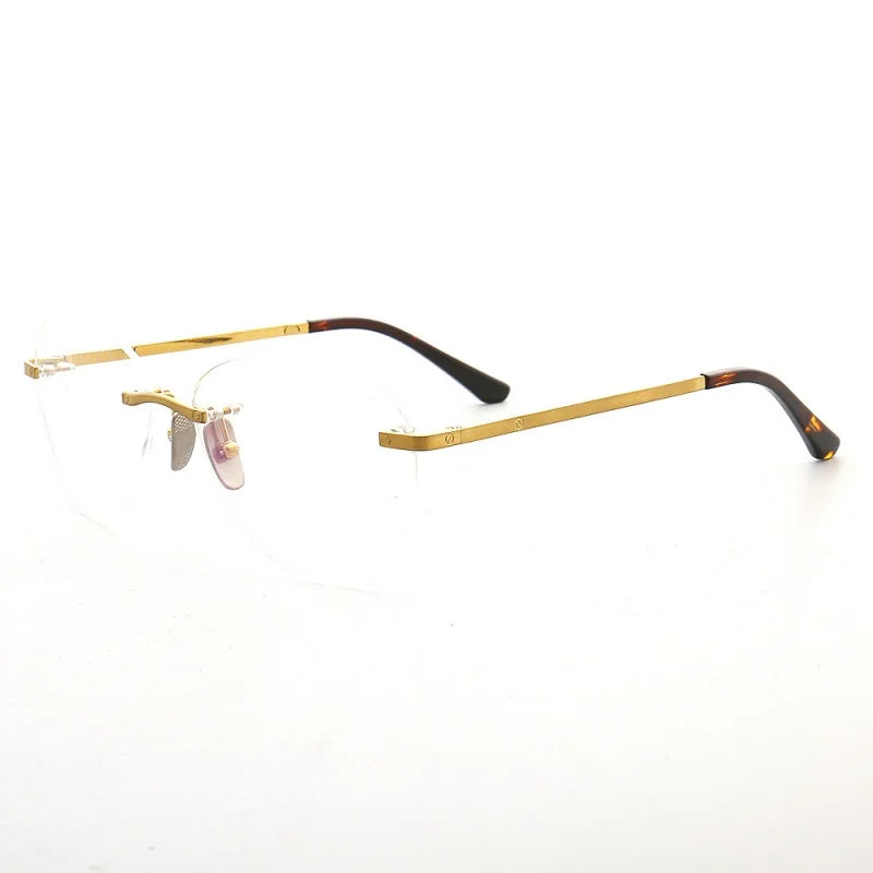 KatKani Unisex Rimless Round Titanium Eyeglasses 02540 Rimless KatKani Eyeglasses   