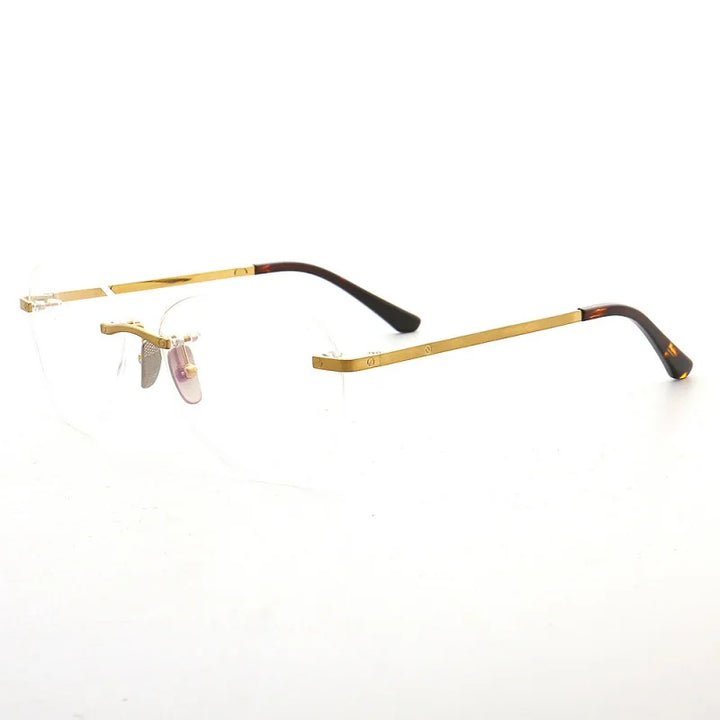 KatKani Unisex Rimless Round Titanium Eyeglasses 02540 Rimless KatKani Eyeglasses   