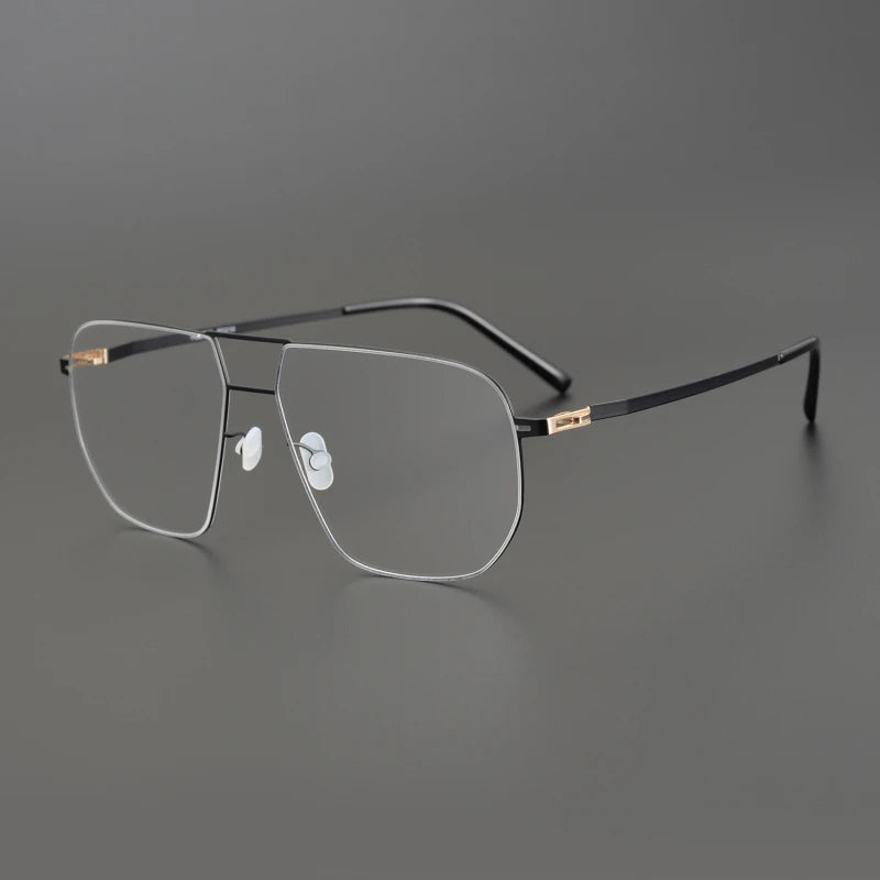 Black Mask Women's Full Rim Square Double Bridge Steel Eyeglasses 195136